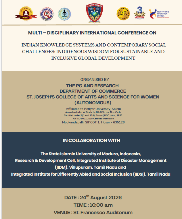 MULTI – DISCIPLINARY INTERNATIONAL CONFERENCE